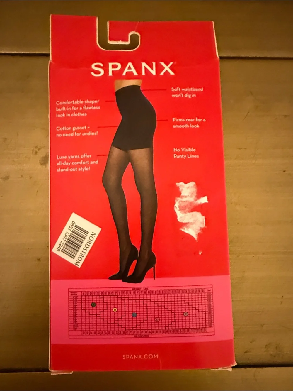 NWT SPANX Black Sheer Shaping Tights with Micro Dot Fishnet Look